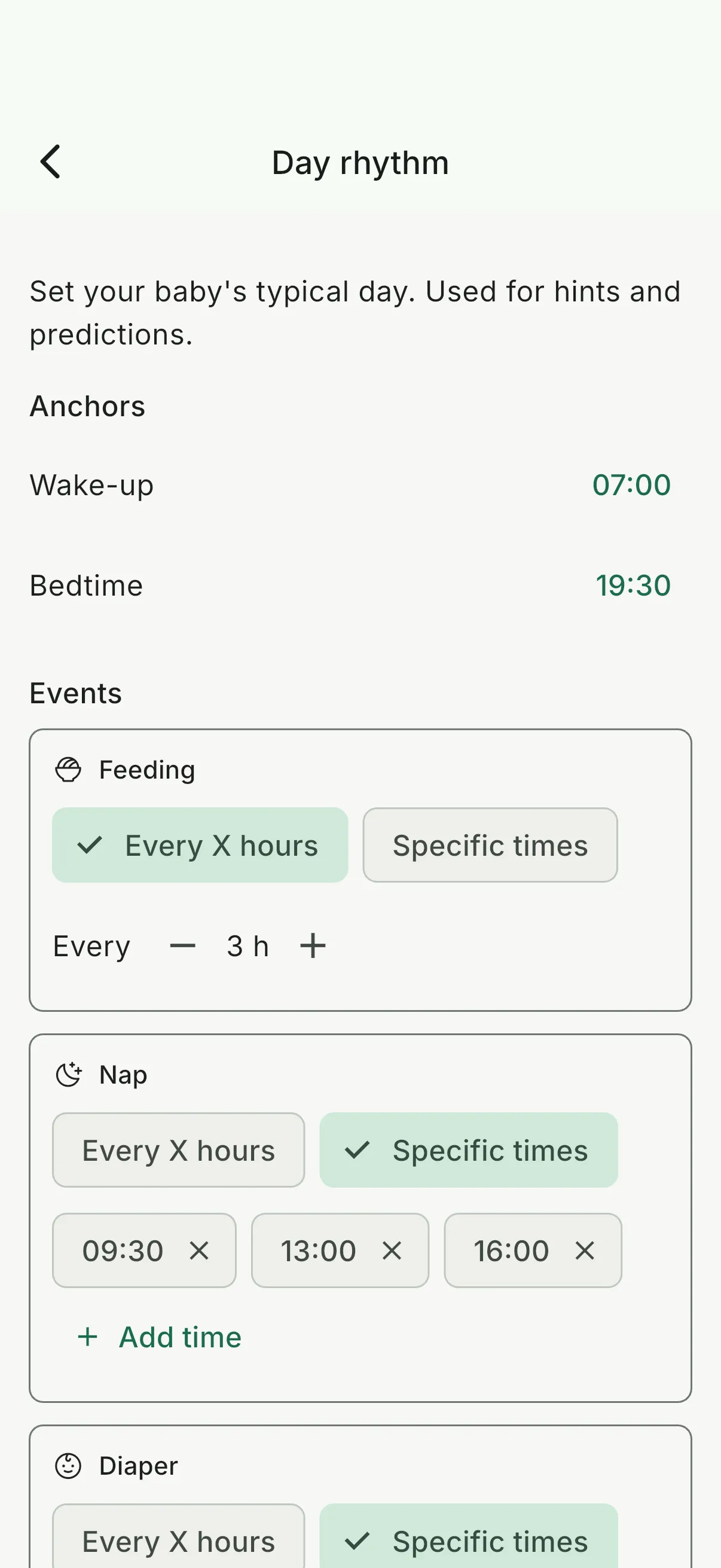Vaava bygg min dag-förslag skärm